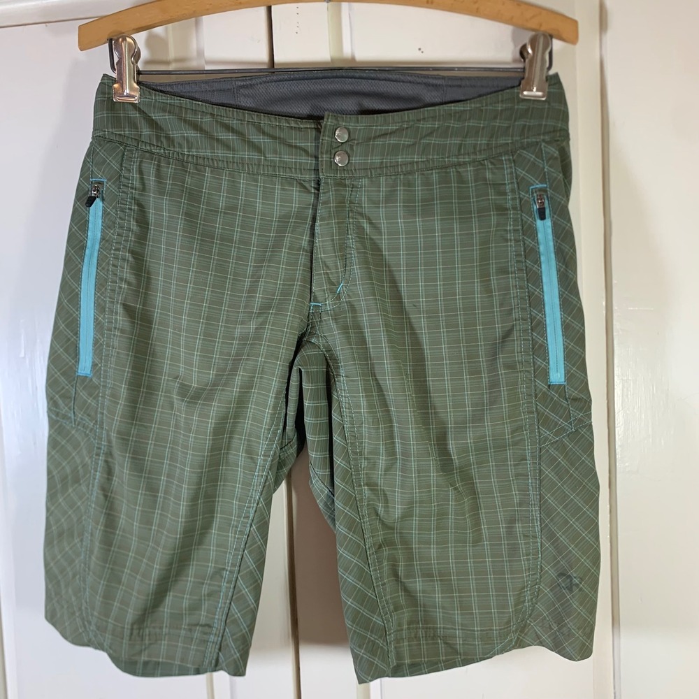Club Ride Mens Green Plaid Mountain Biking Shorts Stretch‎ MTB Size XS B316-WSVN